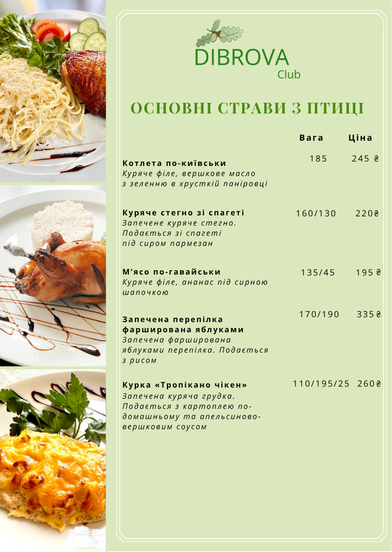 Меню